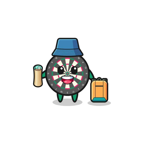 Personaje Mascota Del Dardo Como Excursionista Lindo Diseño — Vector de stock