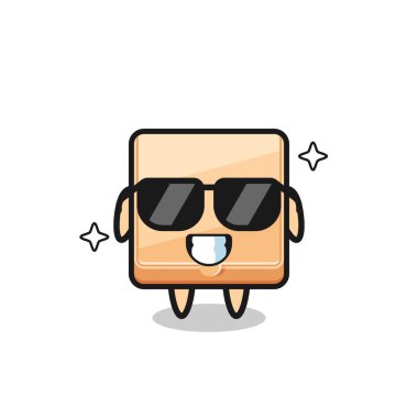 Güzel jestli, şirin tasarımlı pizza kutusunun çizgi film maskotu.