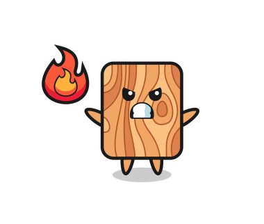 Ahşap karikatür kızgın jest, şirin tasarım