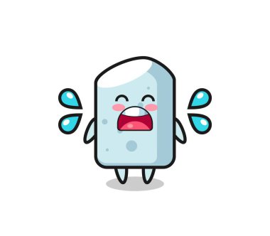 Tebeşir karikatür çizimi. Ağlama hareketi, şirin tasarım.