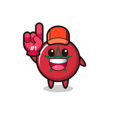 Fas bayrağı çizimi. Bir numaralı hayran eldiveni, şirin tasarım.