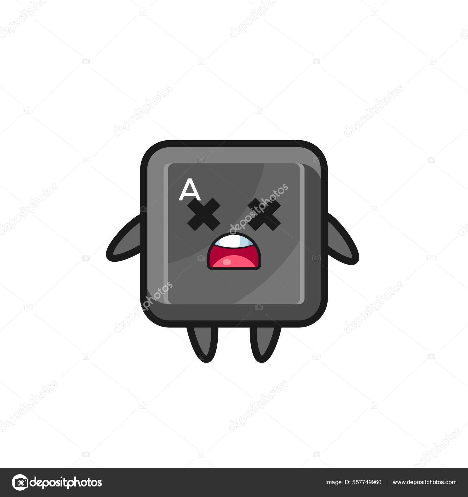 Dead Keyboard Button Mascot Character Cute Design Stock Vector by ...