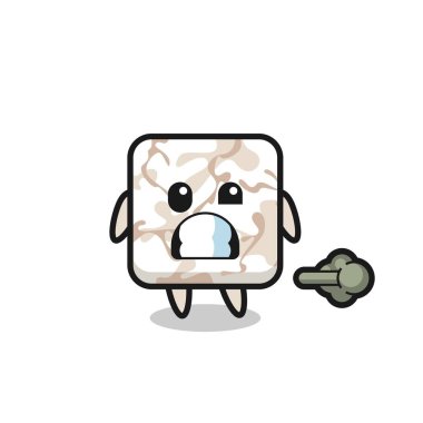 Seramik fayans karikatürünün osurması, şirin bir tasarım.