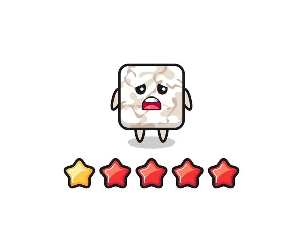 Illustration Customer Bad Rating Ceramic Tile Cute Character Star Cute — Stock Vector