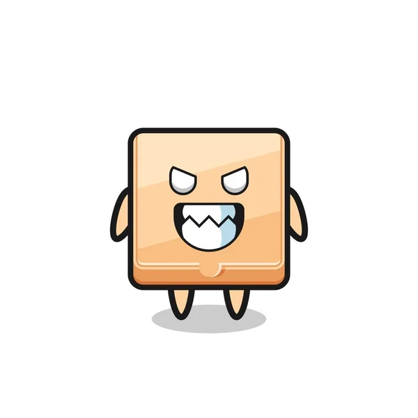 Διαβολική Έκφραση Του Κουτιού Πίτσα Χαριτωμένο Χαρακτήρα Μασκότ Χαριτωμένο Σχεδιασμό — Διανυσματικό Αρχείο