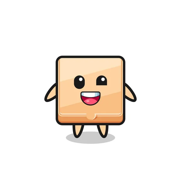 Ilustración Personaje Caja Pizza Con Poses Incómodas Diseño Lindo — Vector de stock