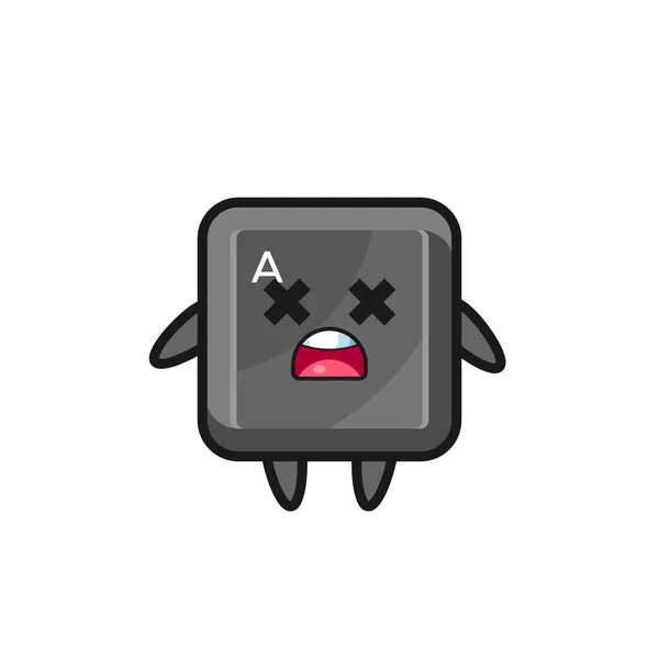 Dead Keyboard Button Mascot Character Cute Design — Stock Vector