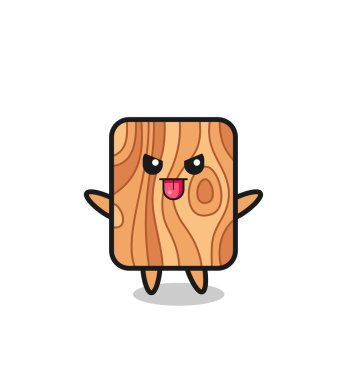 Alaycı duruşunda ahşap bir karakter, şirin bir tasarım.