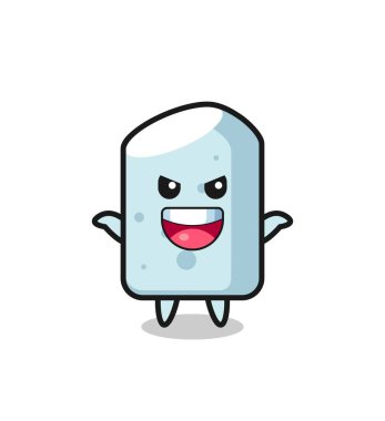 Sevimli tebeşir gösterimi korkutma hareketi yapıyor, şirin tasarım