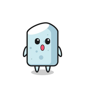 Tebeşir çizgi filminin hayret verici ifadesi, şirin tasarım.