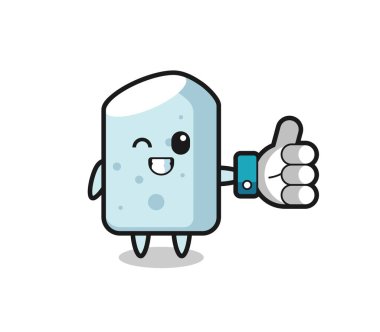 Sosyal medya sembollü şirin tebeşir, şirin tasarım