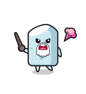 Sevimli tebeşir büyükbaba kızıyor, şirin tasarım