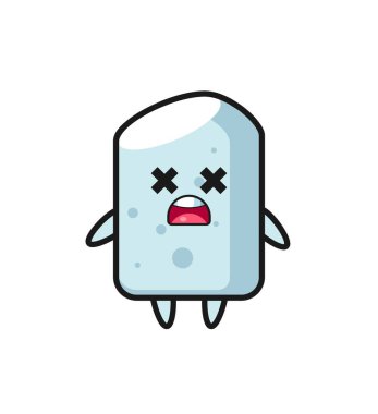 Ölü tebeşir maskotu karakteri, şirin tasarım.