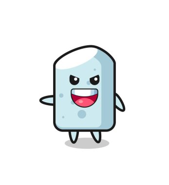 Tebeşir karikatürü çok heyecanlı bir poz, şirin bir tasarım.