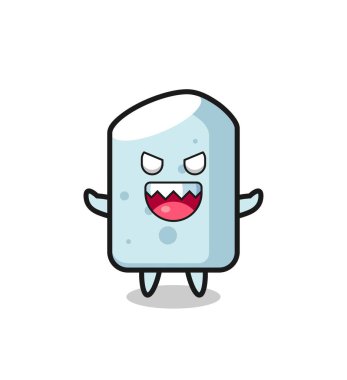 Şeytani tebeşir maskotu karakteri, şirin tasarım.