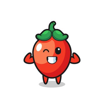 Kas biberi karakteri kaslarını gösteriyor.