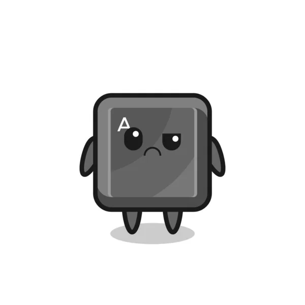 Mascot Keyboard Button Sceptical Face Cute Design — Stock Vector