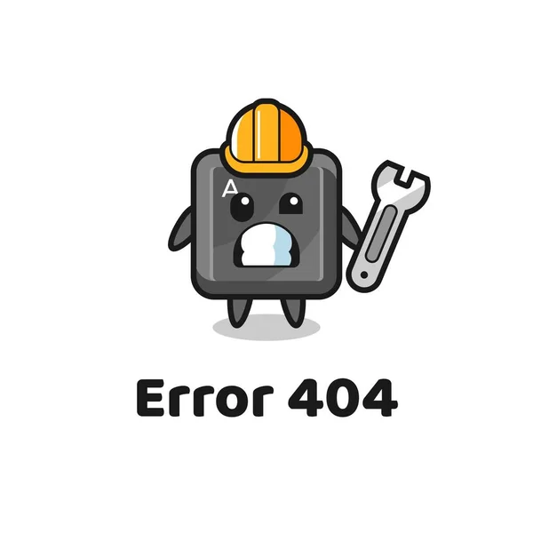 Errore 404 Con Mascotte Pulsante Tastiera Carino Design Carino — Vettoriale Stock