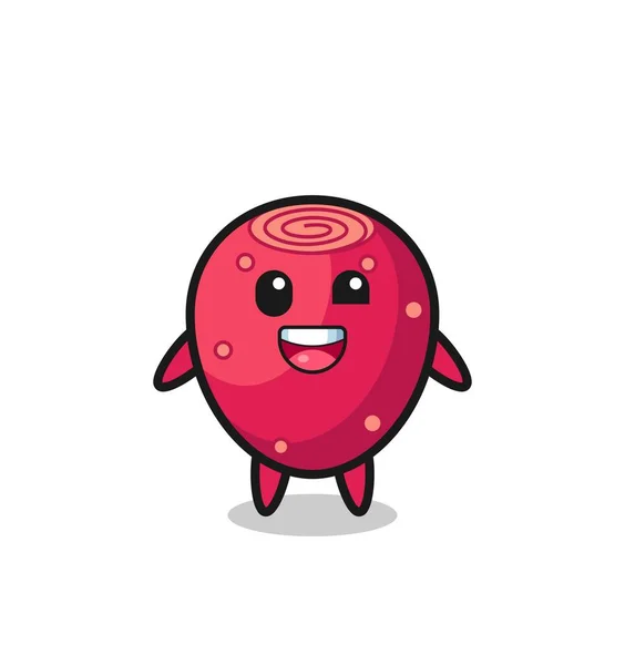 Illustration Prickly Pear Character Awkward Poses Cute Design — Stock Vector