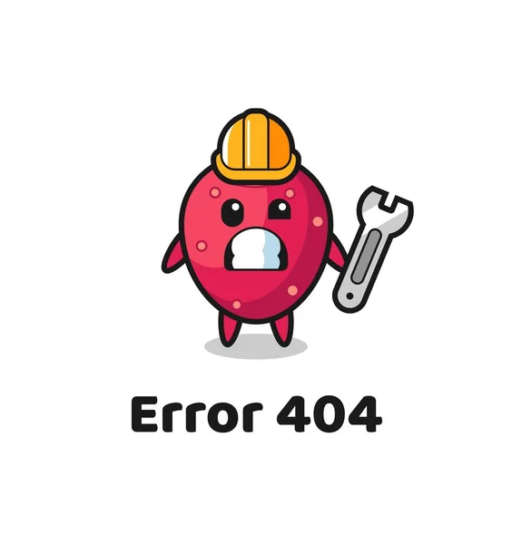 Error 404 Con Mascota Pera Espinosa Lindo Lindo Diseño — Vector de stock