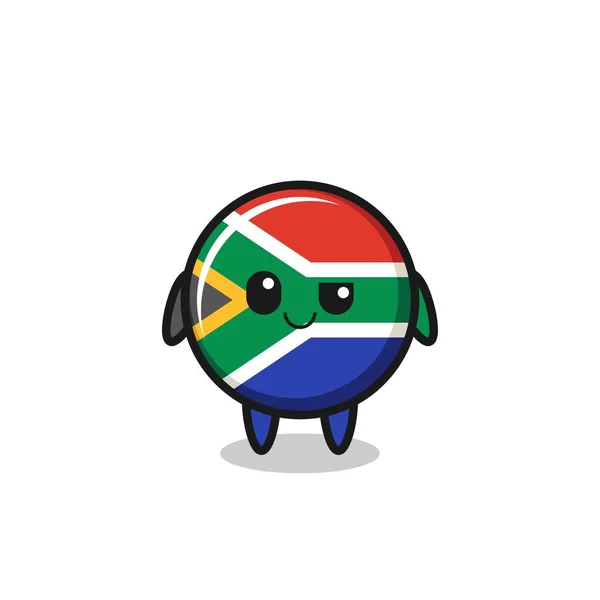 带有傲慢表情 可爱设计的南非国旗卡通画 — 图库矢量图片