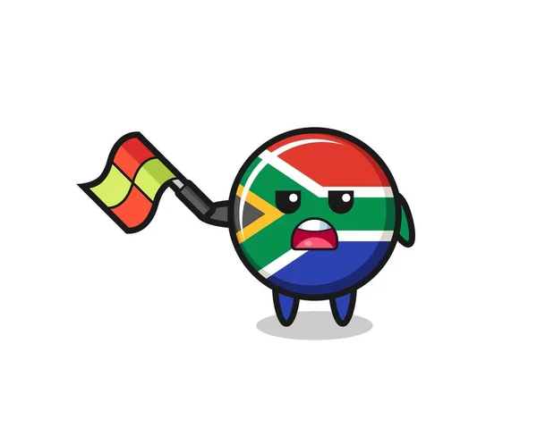 아프리카 판사가 깃발을 귀엽게 설계되는 — 스톡 벡터