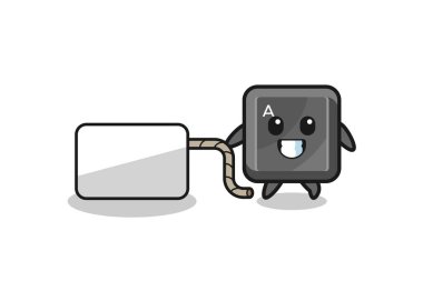 Klavye tuşlu karikatür şirin bir tasarım yapıyor