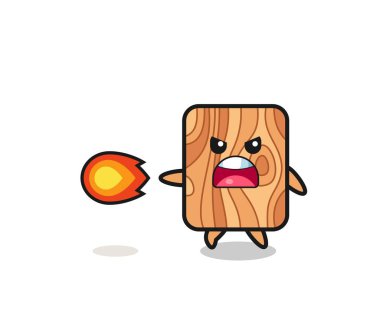 Şirin ahşap maskot ateş gücü, şirin tasarım.