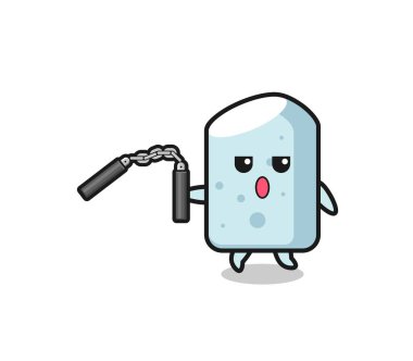 Mınçıka kullanan tebeşir karikatürü, şirin tasarım.