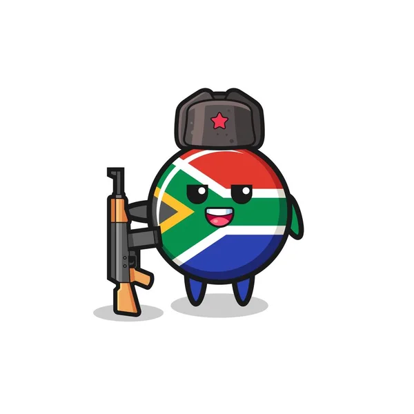Cute South Africa Flag Cartoon Russian Army Cute Design — Stock Vector