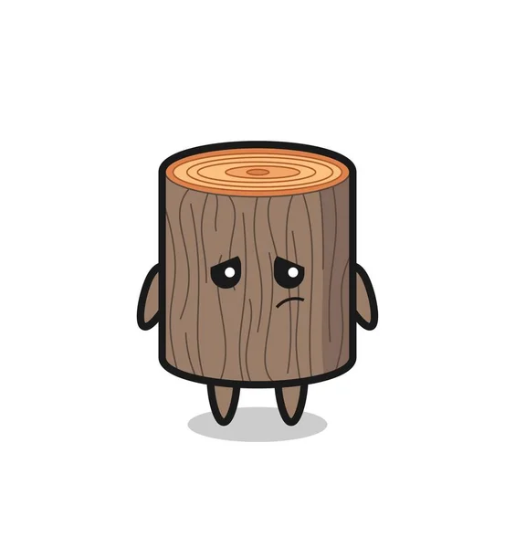 Gesto Perezoso Árbol Muñón Personaje Dibujos Animados Lindo Diseño — Vector de stock