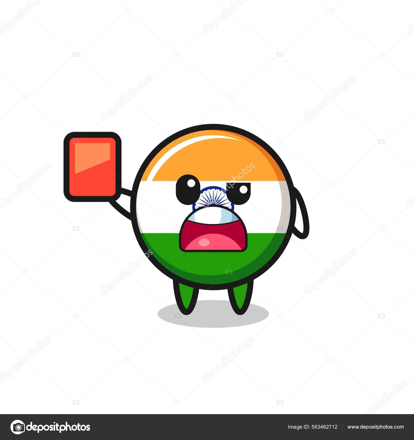 India Flag Cute Mascot Referee Giving Red Card Cute Design Stock Vector Image by ©@ #563462712 India Flag Cute Mascot Referee Giving Red Card Cute Design Stock Vector Image by ©@ #563462712
