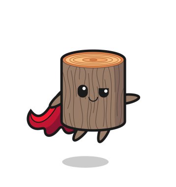 Şirin ağaç kütüğü süper kahraman uçuyor, şirin tasarım.