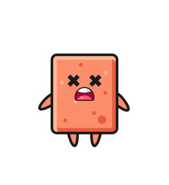 Ölü tuğla maskotu karakteri, şirin tasarım.