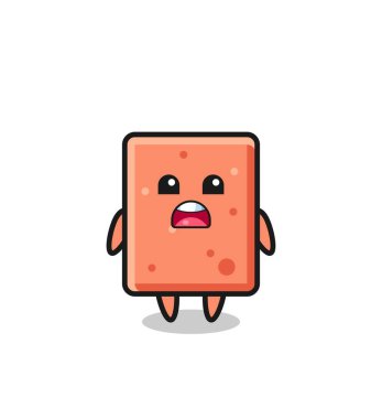 Özür dileyen ifadeli tuğla çizimi, özür dilerim, şirin tasarım.