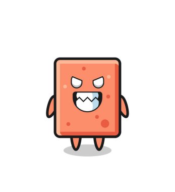 Şirin maskot karakterinin şeytani ifadesi, şirin tasarım.