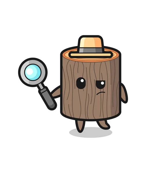 Árbol Muñón Detective Carácter Está Analizando Caso Lindo Diseño — Archivo Imágenes Vectoriales