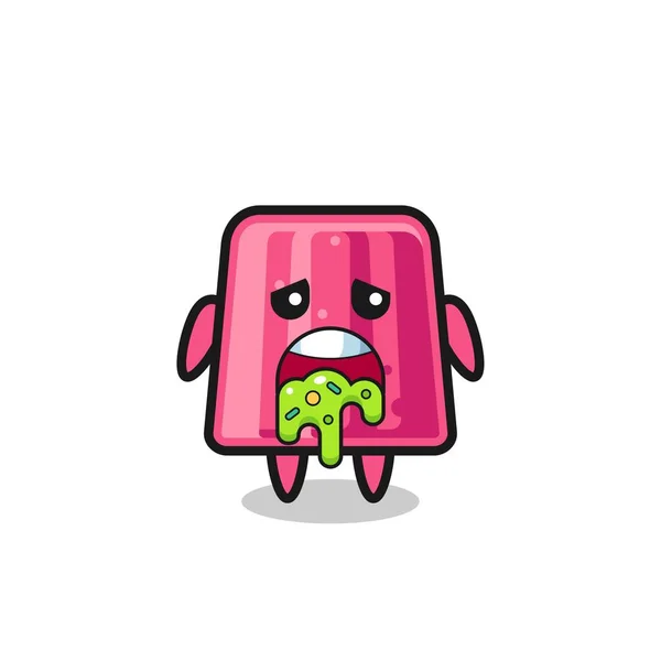 Cute Jelly Character Puke Cute Design — Stock Vector