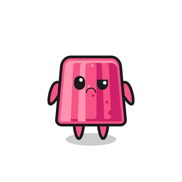 Mascot Jelly Sceptical Face Cute Design — Stock Vector