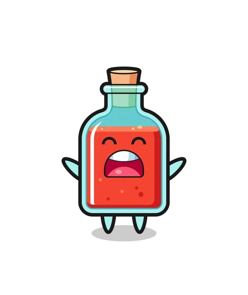 Cute Square Poison Bottle Mascot Yawn Expression Cute Design — Stock Vector