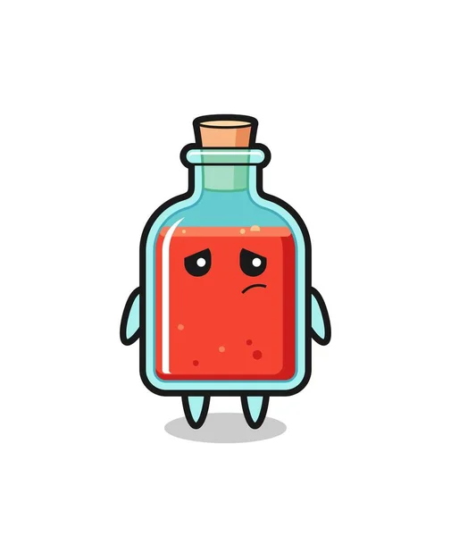 Lazy Gesture Square Poison Bottle Cartoon Character Cute Design — Stock Vector
