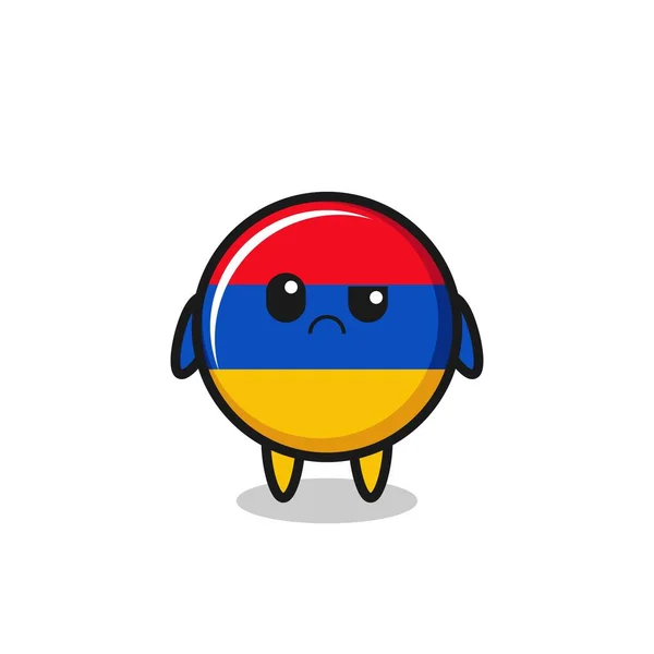 Mascot Armenia Flag Sceptical Face Cute Design — Stock Vector