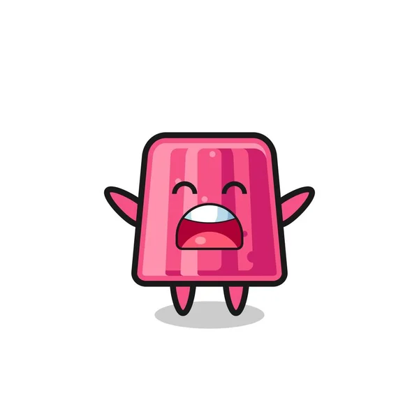 Cute Jelly Mascot Yawn Expression Cute Design — Stock Vector