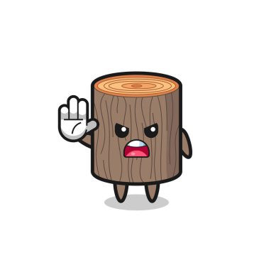 Ağaç kütüğü karakteri dur hareketi yapıyor, şirin tasarım