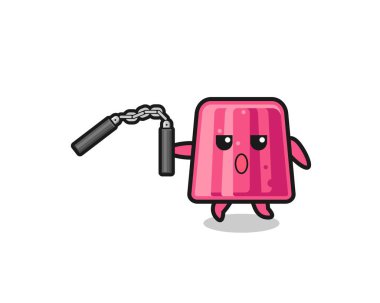 Mınçıka kullanan jöle çizgi filmi, şirin tasarım.