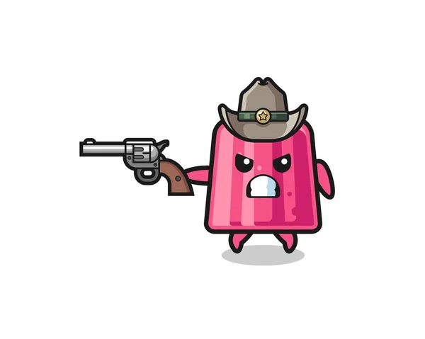 Желе Cowboy Стрельба Пистолета Милый Дизайн — стоковый вектор