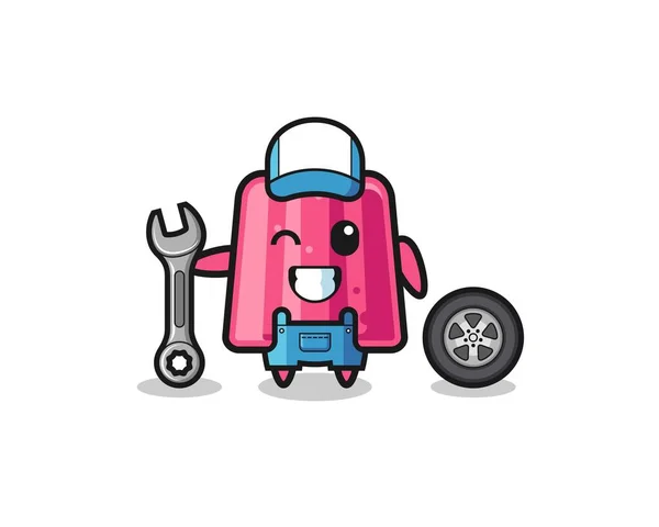 Jelly Character Mechanic Mascot Cute Design — Stock Vector