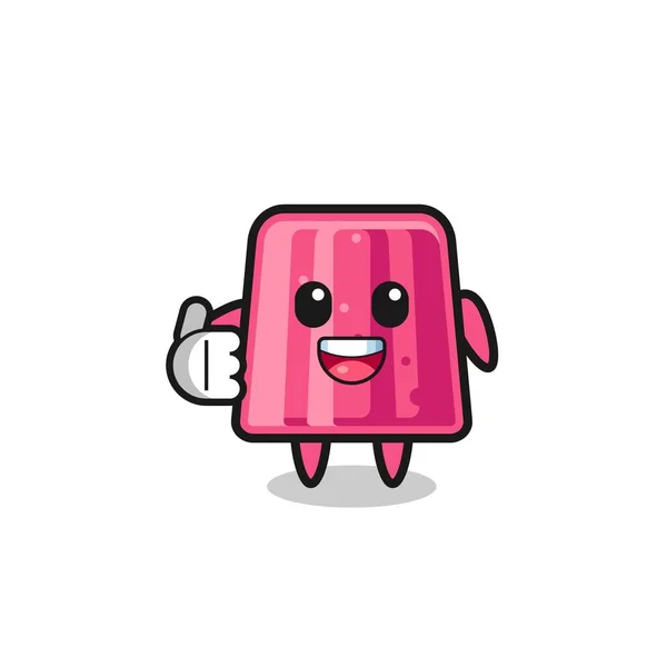 Jelly Mascot Doing Thumbs Gesture Cute Design — Stock Vector
