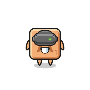 Güzel scrabble, VR kulaklık, şirin tasarım.