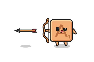 Scrabble karakteri tasviri okçuluk, şirin tasarım